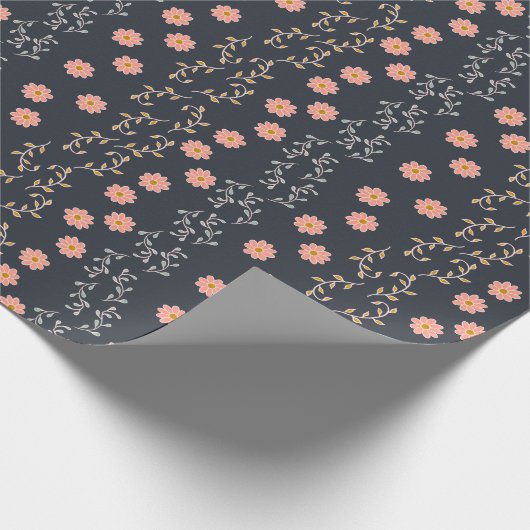 Der Frühling ist da! In dunkelblauem Wrapping Pape Geschenkpapier (Ecke)