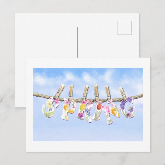 Der Frühling ist da Postkarte (Vorne/Hinten)