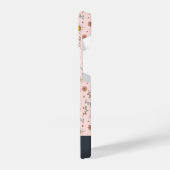 Der Frühling ist da! Rosa Monogramm hinzufügen iPhone Hülle (Linke Seite)