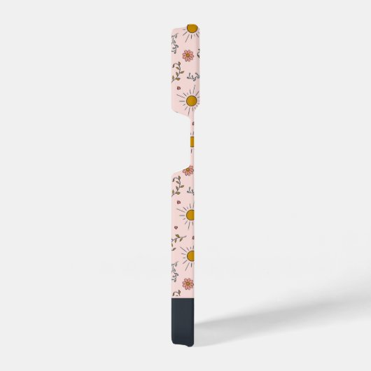 Der Frühling ist da! Rosa Monogramm hinzufügen iPhone Hülle (Rechte Seite)