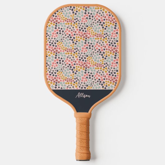 Der Frühling ist da! Rosa Monogramm hinzufügen Pickleball Schläger (Vorderseite)