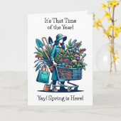 Der Frühling ist da, Zeit zum Shopping! Karte (Gelbe Blume)