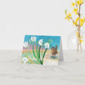Der Frühling kommt - Wren bird & Snowdrop Karte (Gelbe Blume)