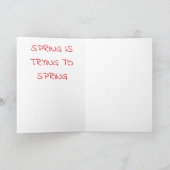Der Frühling versucht zu Frühling Dankeskarte (Innenseite)