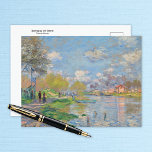 Der Frühling von Seine Claude Monet Postkarte<br><div class="desc">Eine schöne Postkarte mit dem Gemälde,  Der Frühling der Seine von Claude Monet (1878). Eine beeindruckende Landschaft mit Pariser Promenaden entlang der Seine in Paris,  Frankreich.</div>