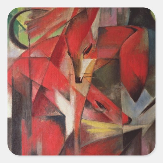 Der Fuchs, 1913 Quadratischer Aufkleber (Vorderseite)