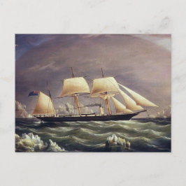 Der Fuchs der Yacht im 19. Jahrhundert Postkarte