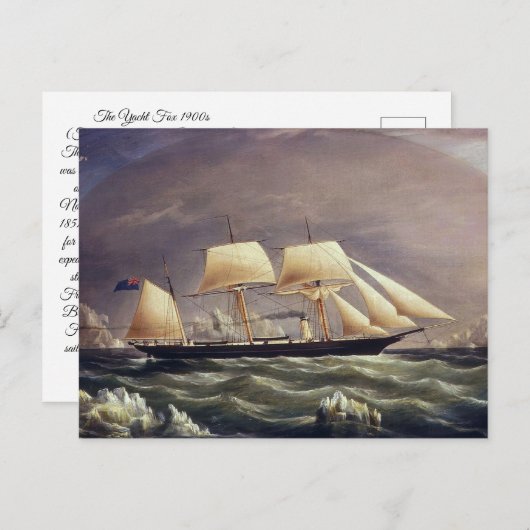 Der Fuchs der Yacht im 19. Jahrhundert Postkarte (Vorne/Hinten)