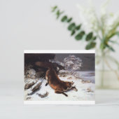 Der Fuchs im Schnee von der Gustave Courbet Postkarte (Stehend Vorderseite)