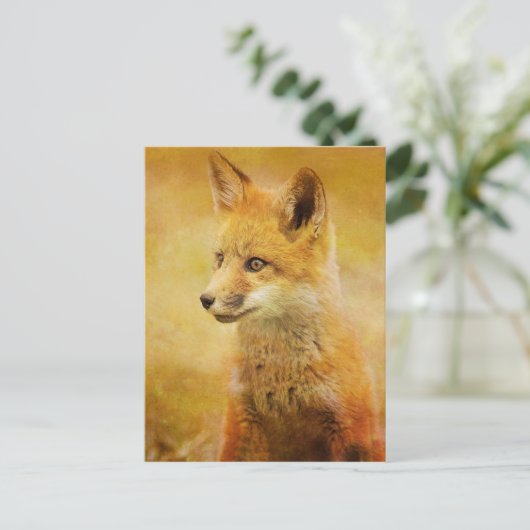 Der Fuchs im Wald Postkarte (Stehend Vorderseite)