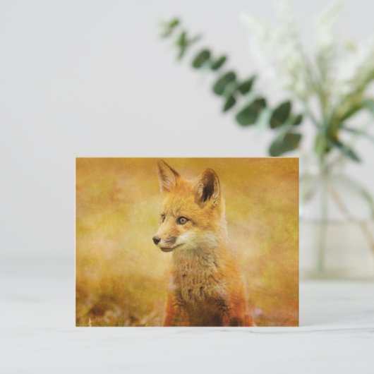 Der Fuchs im Wald Postkarte (Stehend Vorderseite)