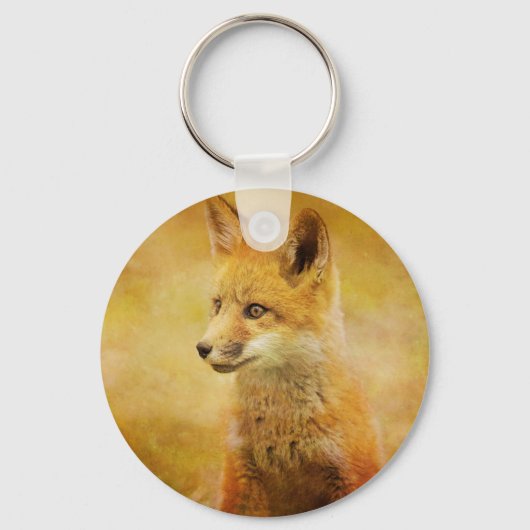 Der Fuchs im Wald Schlüsselanhänger (Vorderseite)