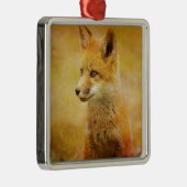 Der Fuchs im Wald Silbernes Ornament (Rechts)