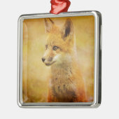 Der Fuchs im Wald Silbernes Ornament (Links)