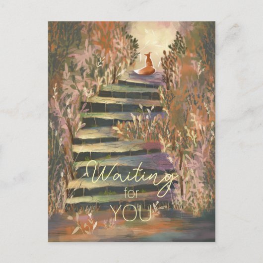 Der Fuchs im zauberhaften Garten individuell anpas Postkarte (Vorderseite)