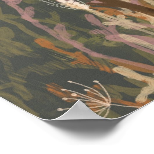 Der Fuchs im zauberhaften Garten Poster (Ecke)