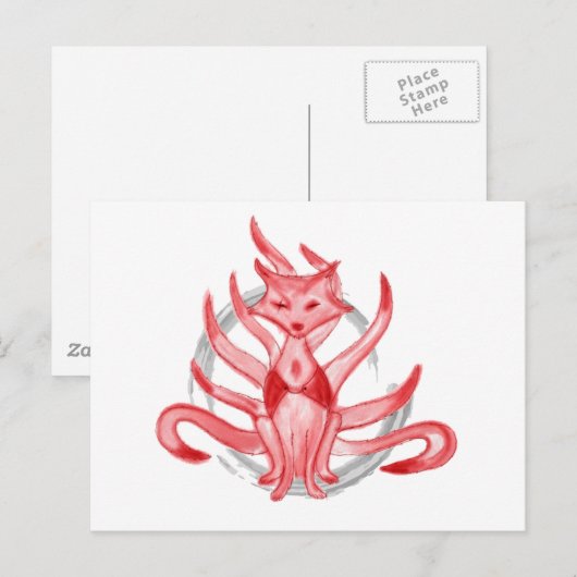 Der Fuchs mit neun Schwänzen Postkarte (Vorne/Hinten)