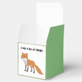 Der Fuchs sagt ... Funny Internet Meme Cartoon Des Geschenkschachtel (Geöffnet)