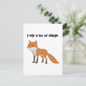 Der Fuchs sagt ... Funny Internet Meme Cartoon Des Postkarte (Stehend Vorderseite)