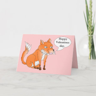 Der Fuchs sagt: "Werden Sie mein Valentin sein?" Feiertagskarte