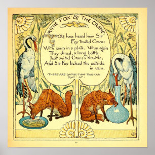 Der Fuchs und der Kranich Walter Crane Poster