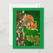 Der Fuchs und der Monarch Feiertagspostkarte (Vorne/Hinten)