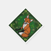 Der Fuchs und die Kleeblatts Serviette (Ecke)