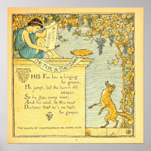 Der Fuchs und die Trauben 1887 Walter Crane Poster