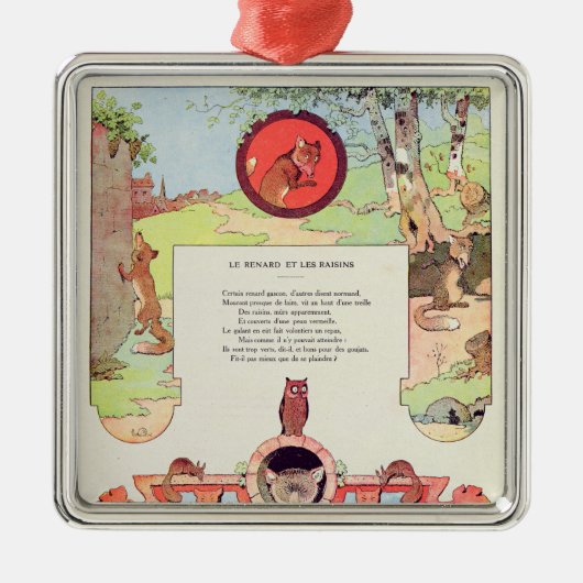 Der Fuchs und die Trauben Ornament Aus Metall (Vorne)