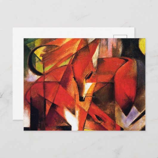 Der Fuchs von Franz Marc Postkarte (Vorne/Hinten)