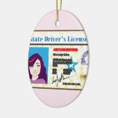 Der Führerschein-Frauen-Foto Keramikornament (Links)