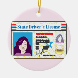 Der Führerschein-Frauen-Foto Keramikornament