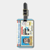 Der Führerschein-Mann-Foto Identifikations-Vektor Gepäckanhänger (Vorderseite vertikal)