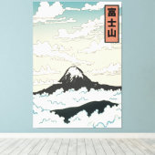 Der Fuji Japan Kunstblock. Leinwanddruck (Insitu (Holzboden))