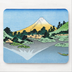Der Fuji spiegelt sich im Kawaguchi-See Hokusai Mousepad