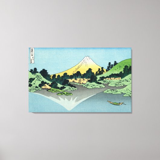 Der Fuji spiegelt sich im Kawaguchi-See wider Leinwanddruck (Vorderseite)