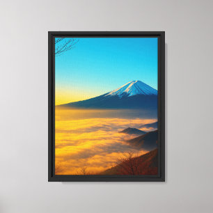Der Fuji über den Wolken im Morgenlicht Leinwanddruck