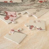 Der Fujisan hinter einem blühenden Pflaumen-Baum Puzzle (Seite)