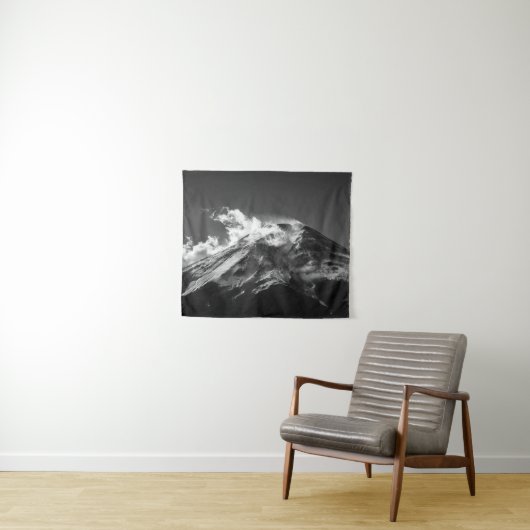 Der Fujisan in Schwarzweiss Wandteppich (Beispiel (Horizontal))