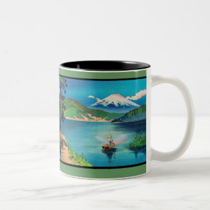 Der Fujisan-Japaner Woodblock - schön Zweifarbige Tasse