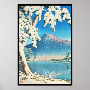 Der Fujisan nach Schnee Hasui Kawase Schienbein Poster