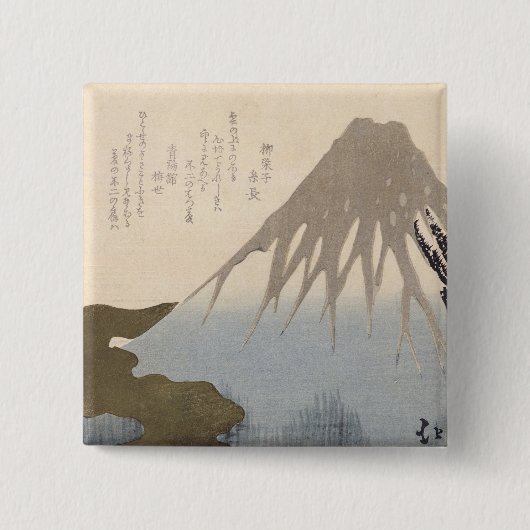 Der Fujisan unter dem Schnee Button (Vorderseite)