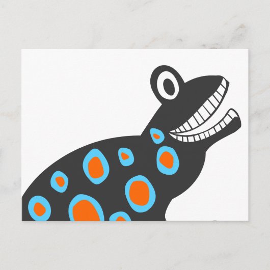 Der funky, farbenfrohe Frosch Postkarte (Vorderseite)