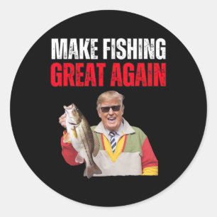 Der Funny Donald Trump macht das Fischen wieder gr Runder Aufkleber