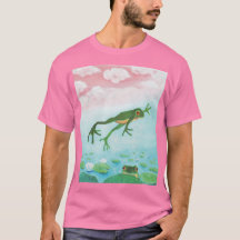 Der Funny Green Frog springt in die TeichIllustrat
