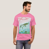 Der Funny Green Frog springt in die TeichIllustrat T-Shirt (Vorne ganz)