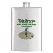 Der Funny Lawn Bowler in dieser Saison, Hip Flask Flachmann (Vorderseite)