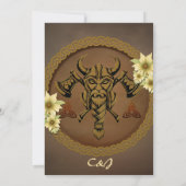 Der furchtlose Besuch mit Helm mit Hörnern. Einladung (Rückseite)