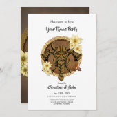 Der furchtlose Besuch mit Helm mit Hörnern. Einladung (Vorne/Hinten)