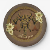 Der furchtlose Besuch mit Helm mit Hörnern. Pappteller (Vorderseite)